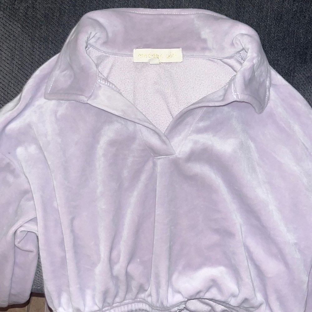 💜 PURPLE 💜 Madden Girl Velour Polo Set with Wide Leg Pants.